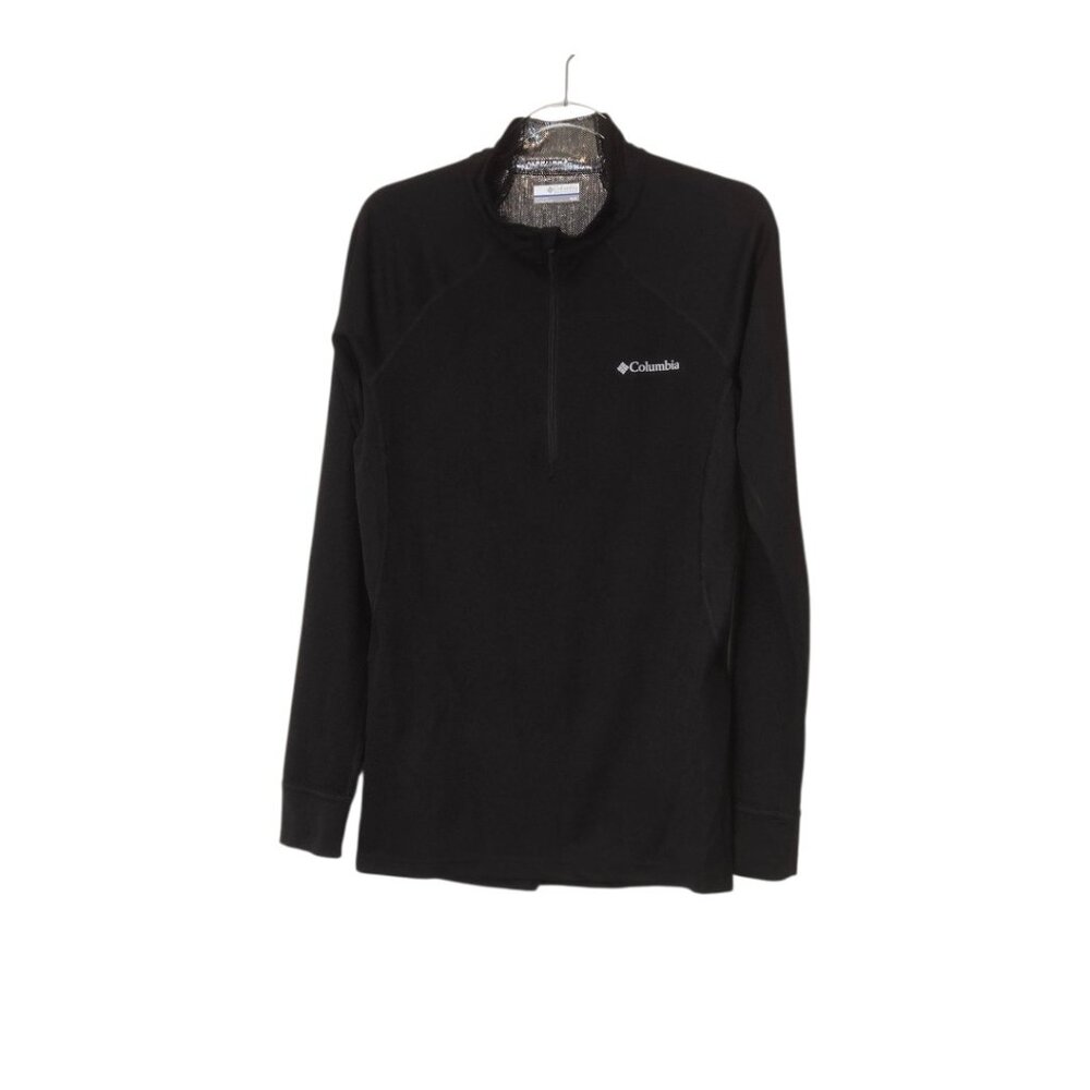 Columbia Men's Medium Black Omni-Heat 3/4 Zip Pullover Jersey Sweater